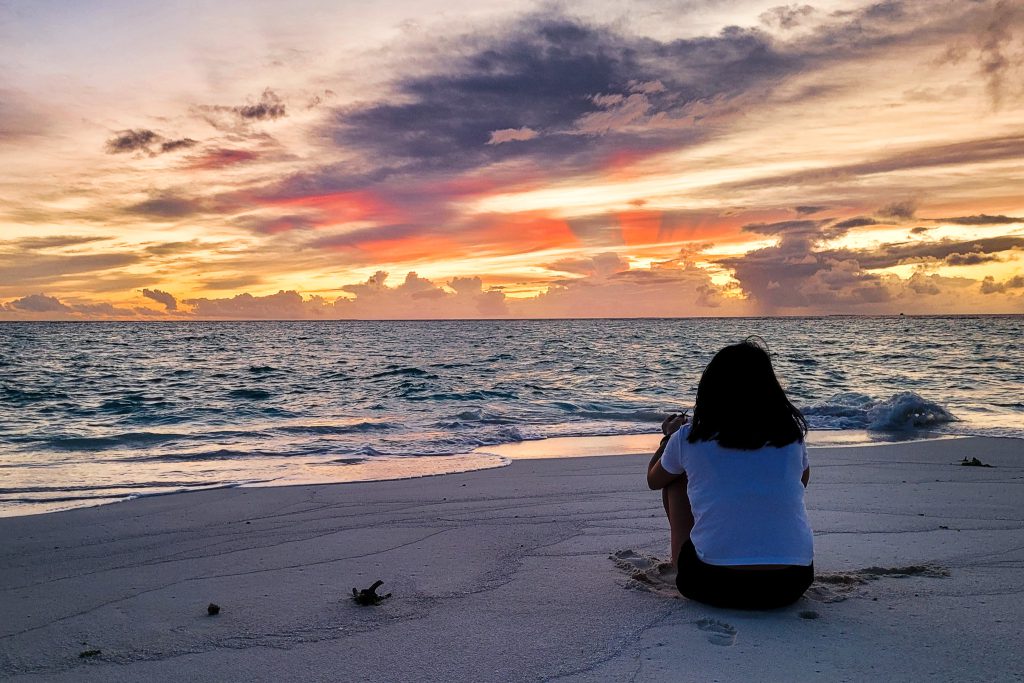 Sonnenuntergang Malediven-Insel