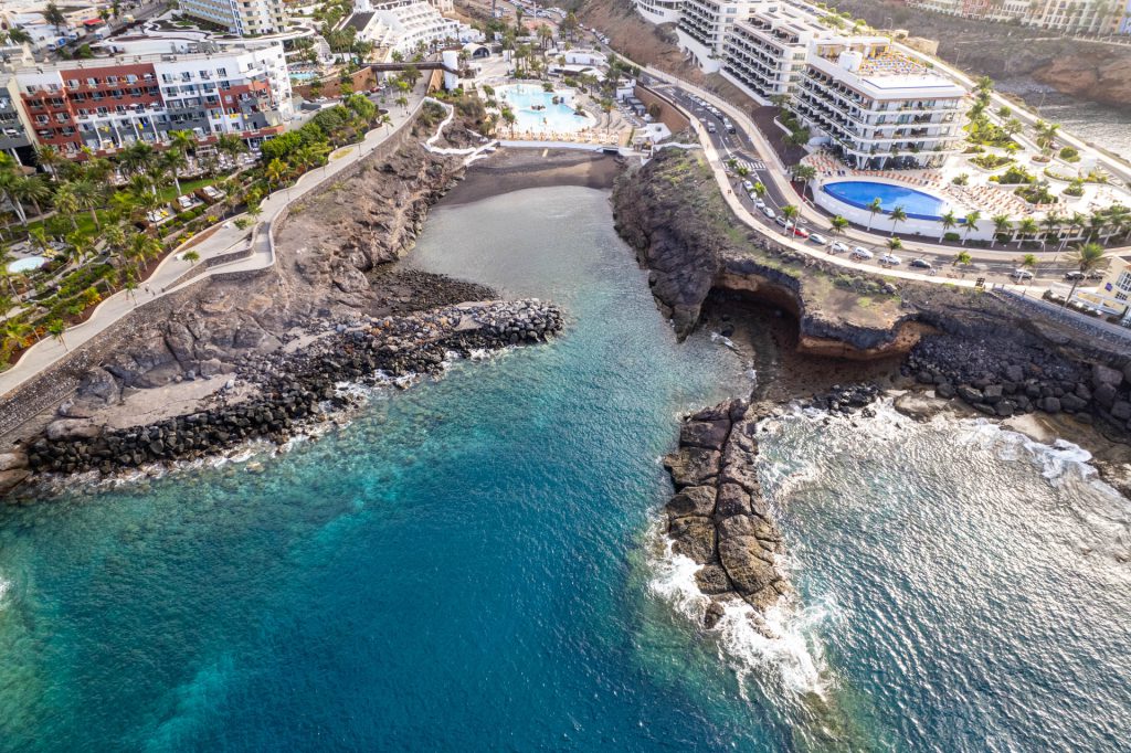 Luftaufnahme vom Tauchplatz Gorgonien Riff auf Teneriffa