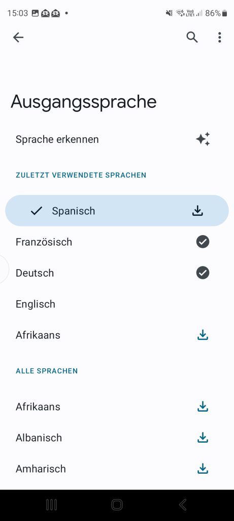 Google Translate Offline Sprachpaket instalieren - Schritt 2