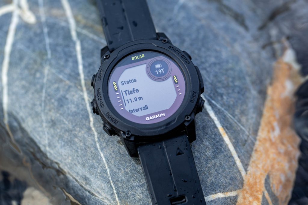 Garmin Descent G1 Solar -Tauchgangseinstellung Sporttauchen-Alarme - Tiefe auf 11 m